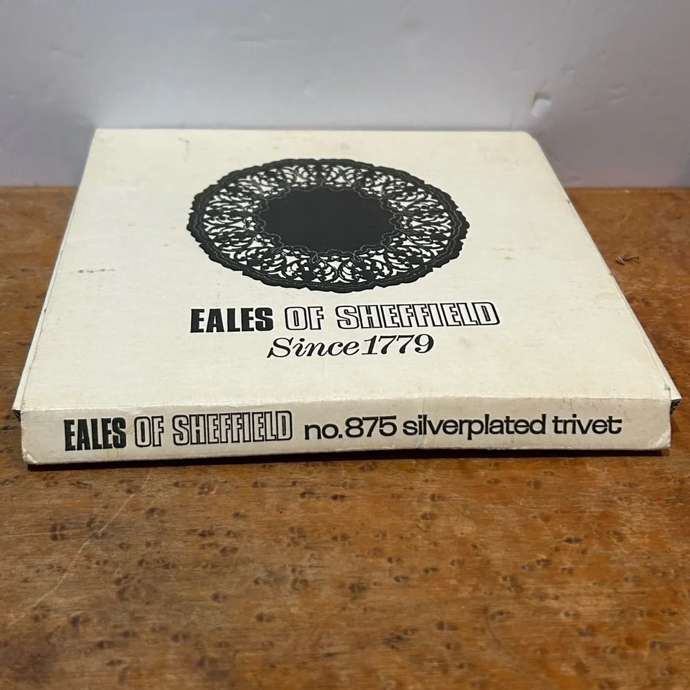 Vintage Eales of Sheffield Silver Plated Round Pierced Ornate Trivet Footed 7